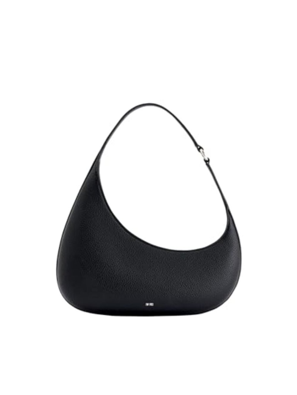 Vegan Leather Shoulder Bag with Zipper Closure and Silver Hardware